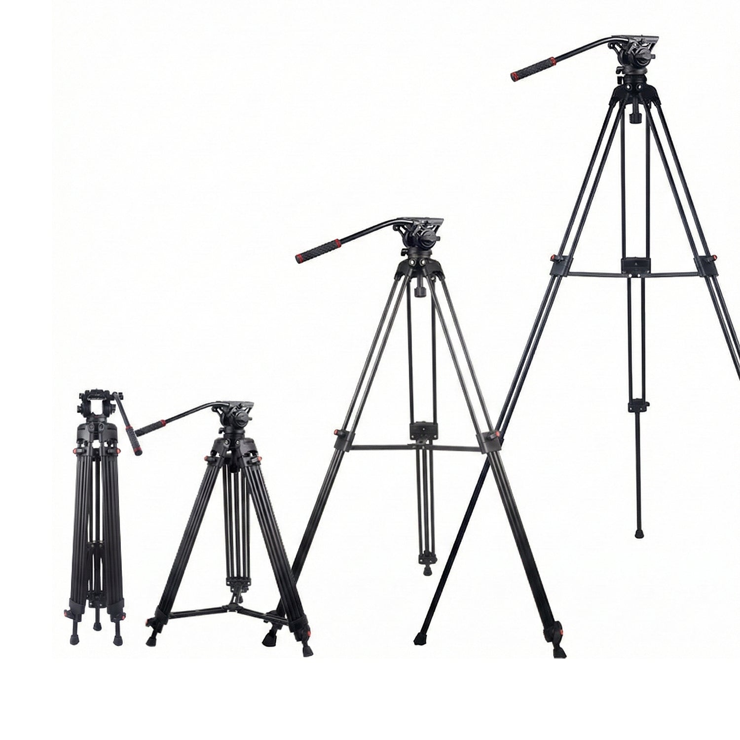 GDX 985 Profesyonel Video ve Fotoğraf Tripod 10kg Taşıma Kapasiteli VH07 Fluid Kafa 176cm Boy