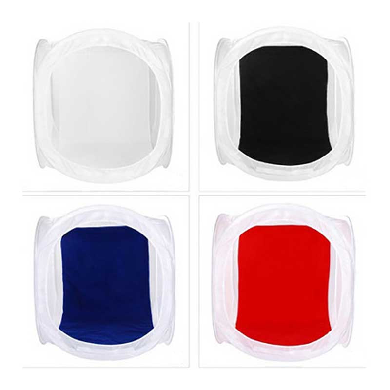 GDX 80x80 cm Ürün Çekim Çadırı Çantalı Taşınabilir 4 Renk Fonlu Işık Çadırı E-Ticaret Full Set