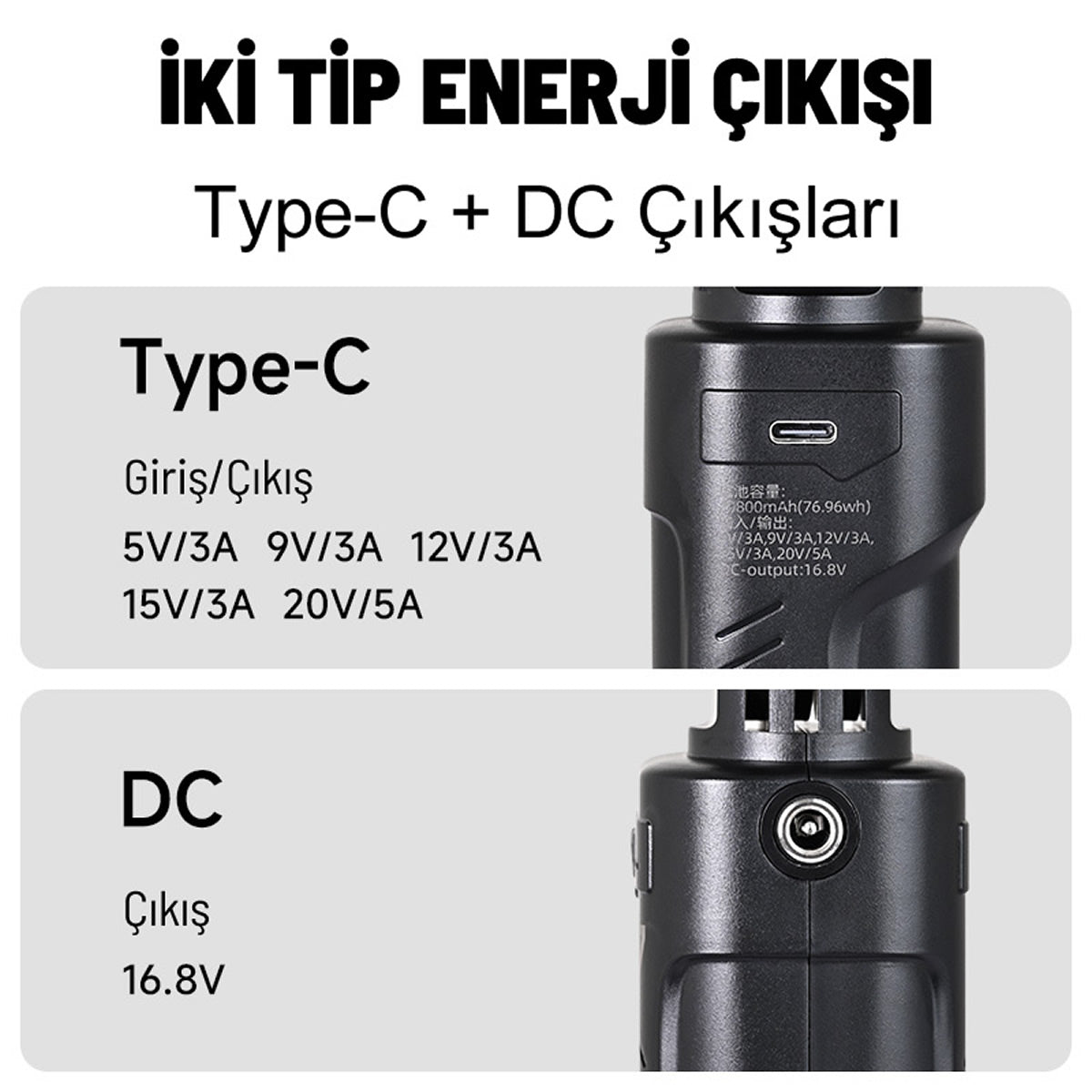 GDX CF-135 II RGB Mini 10W Işık + El Tipi Powerbank Tripod Batarya