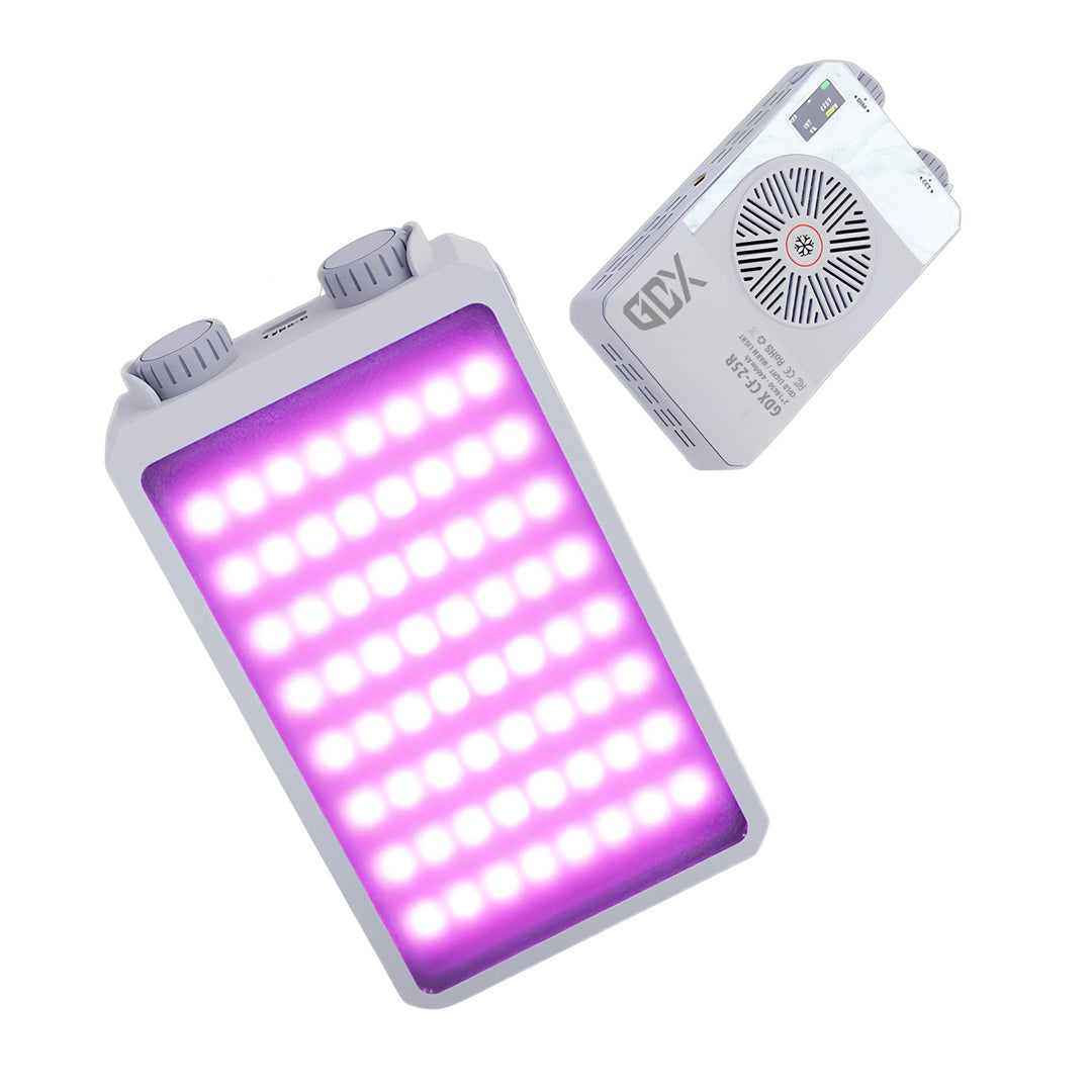 GDX CF-25 RGB 25W Mini LED Video Işığı Full Renk Spektrumu 3200-6500K Dahili Bataryalı Vlog Dolgu Işığı