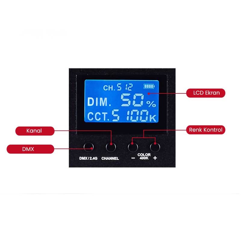 GDX CF-120W Bi-Color CRI 95+ LED Video Işığı 120W 12000 Lümen Profesyonel Panel LED