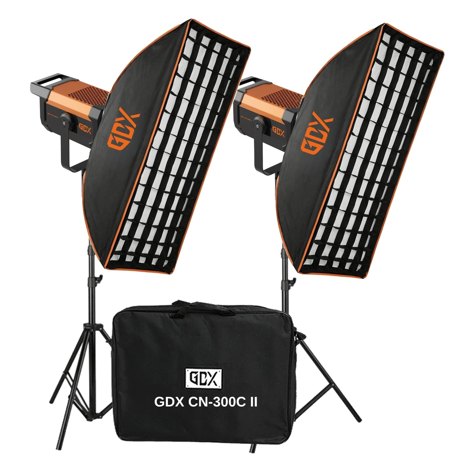GDX CN-300C II 600W Bi-Color COB LED İkili Fotoğraf ve Video Işık Seti Softbox Ayaklı Çantalı Sürekli Işık Tam Set