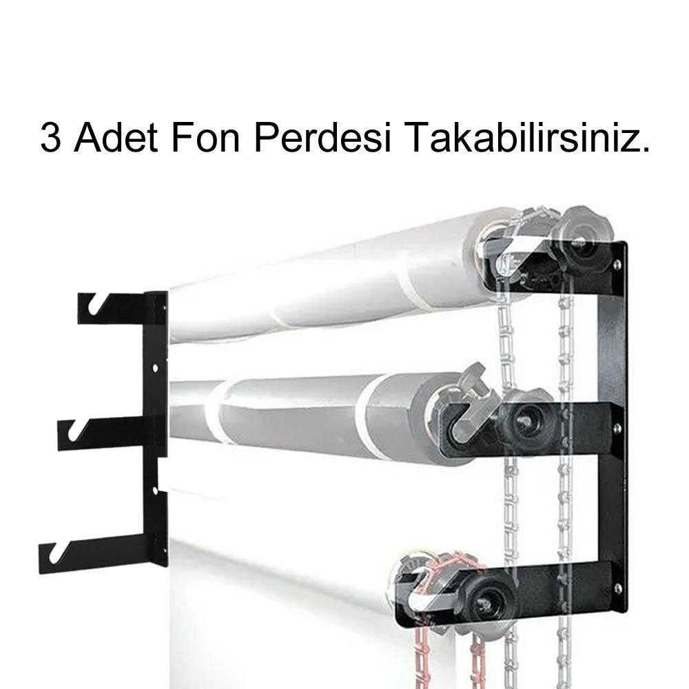 GDX Tavan ve Duvar Montajlı 3’lü Fon Askı Aparatı Sabit Stüdyo Fon Taşıma Sistemi