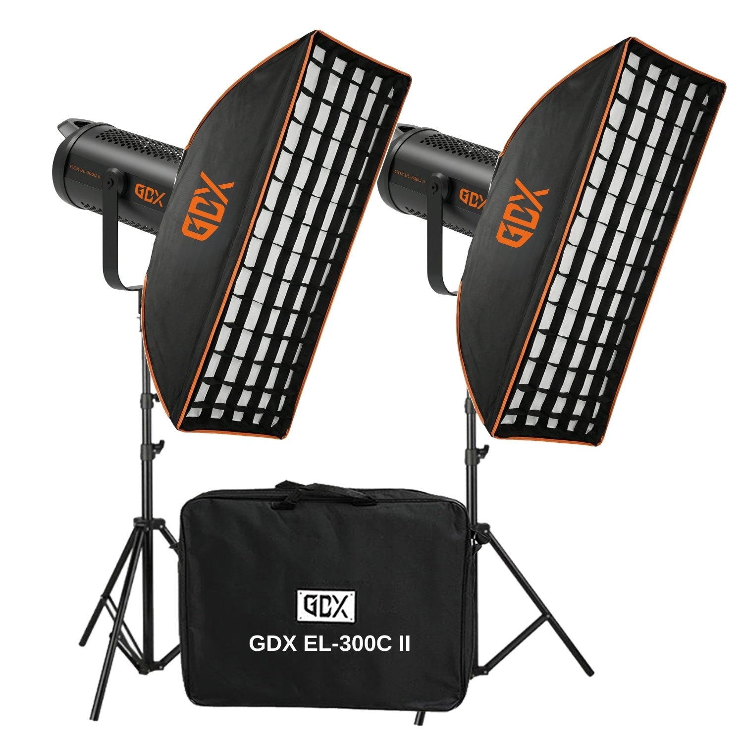 GDX EL-300C II 600W Bi-Color İkili LED Fotoğraf ve Video Işık Seti 2700K-6500K Softbox 260cm Ayak Sürekli Işık Seti