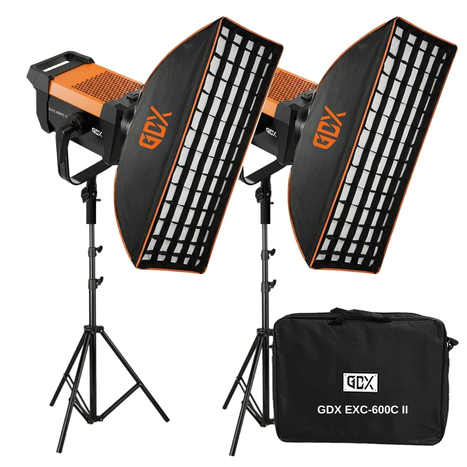 GDX EXC-600C II 1300W Bi-Color İkili COB LED Fotoğraf ve Video Işığı Seti 60x90 Softbox ve 260cm Ayaklı Tam Set