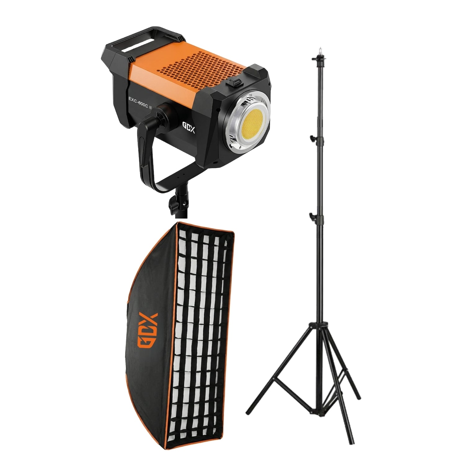 GDX EXC-600C II 650W Bi-Color LED Fotoğraf ve Video Sürekli Işık Seti 2700K-6500K One Tick Softbox ve 260cm Işık Ayağı Tam Set