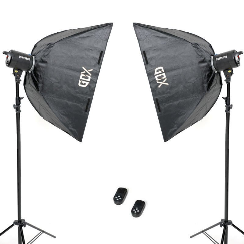 GDX 2'li HD-LED 60W Video Işık Seti 60x90cm Bowens Softbox YouTube Video E-Ticaret Ürün Çekimi