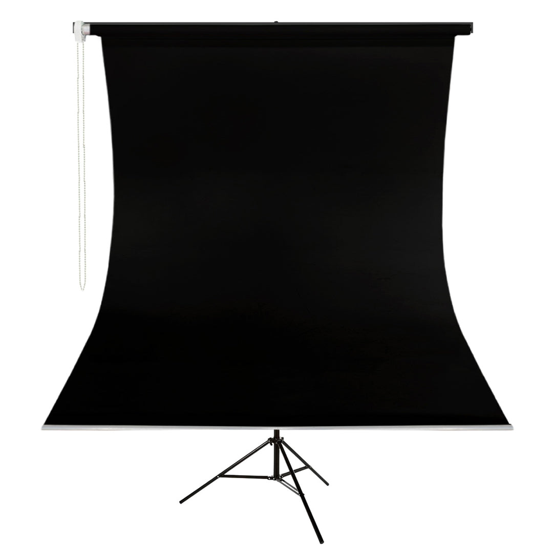 GDX Vesikalık Siyah Fon 190x400 cm Mekanizmalı Seyyar Set Boru Zincir ve Havalı Ayak Dahil Set