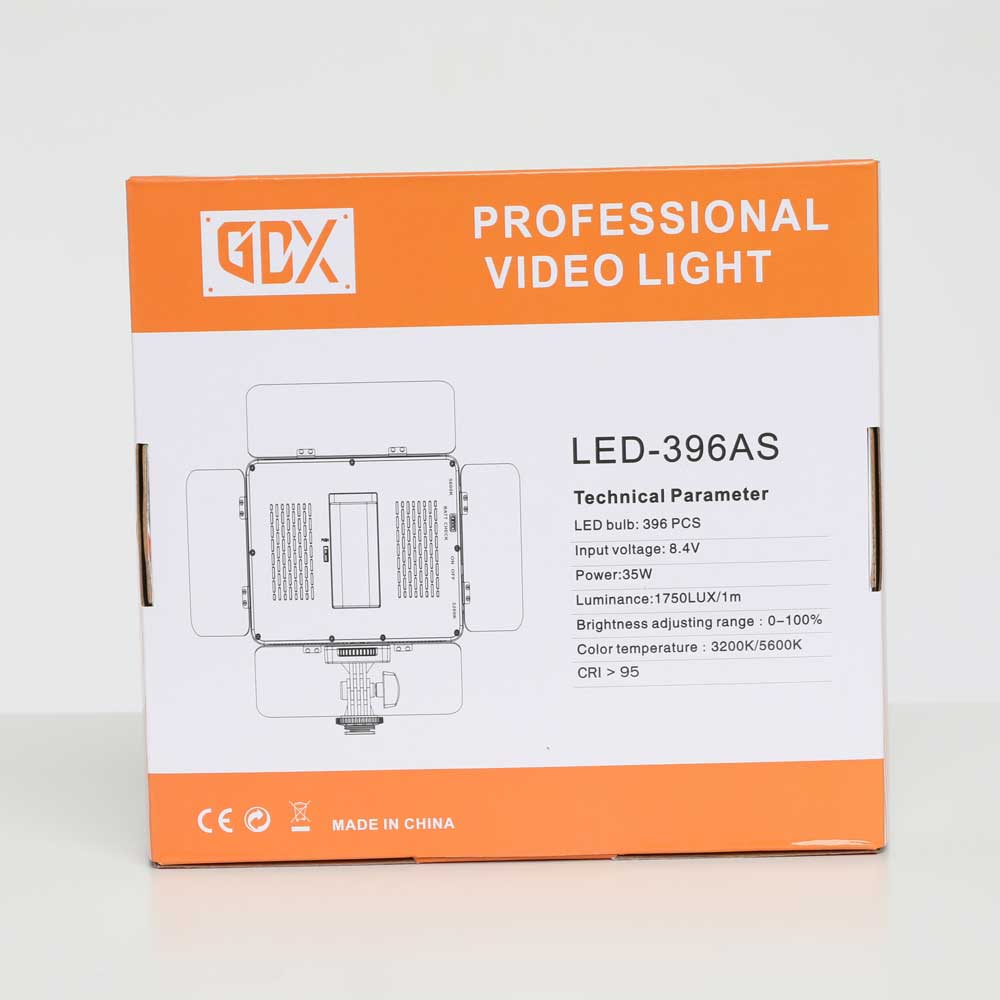 GDX Pro LED 396AS Bataryalı Video Işığı 35W 3200-5600K Kamera Üstü Sürekli LED Panel