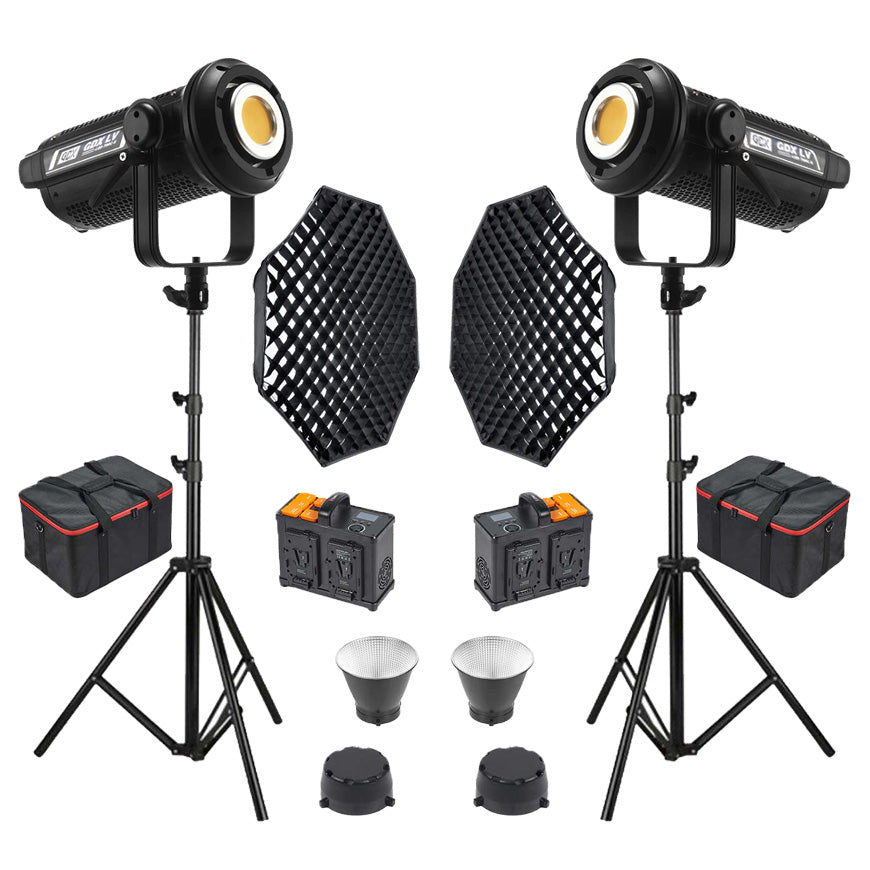 Gdx LV-700C-II B Bi Color LED Video Light 2-Piece Full Set (170 Octa Softbox with Grid + 260 cm Thick Light Stand)