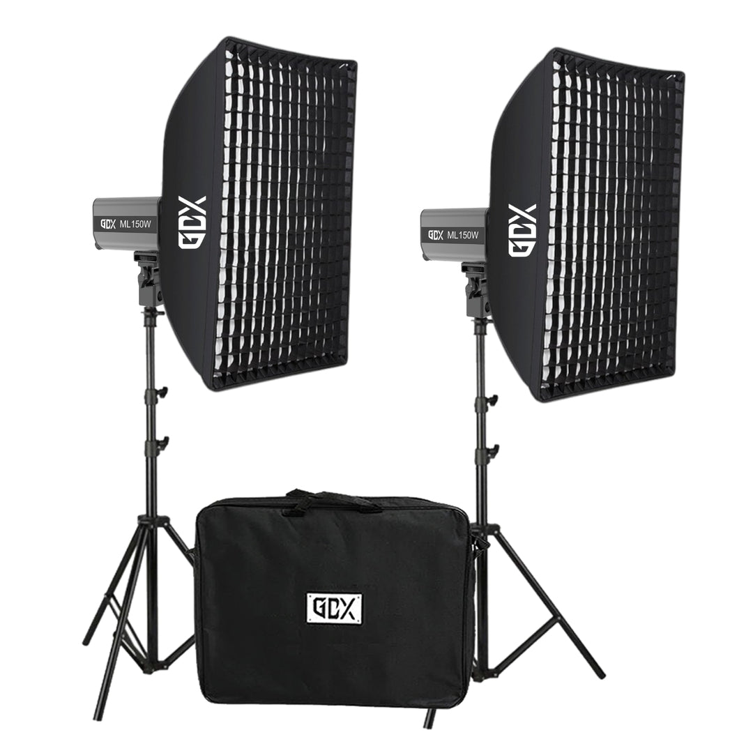 GDX ML150W BiColor LED Video Işığı İkili Set Çantalı Bowens Mount Profesyonel Sürekli Işık