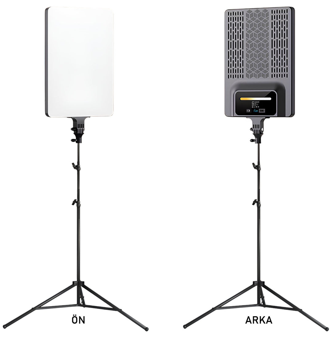 GDX P300TS 80W BiColor 3'lü LED Panel Işık Seti YouTube Röportaj ve Stüdyo Video Işığı