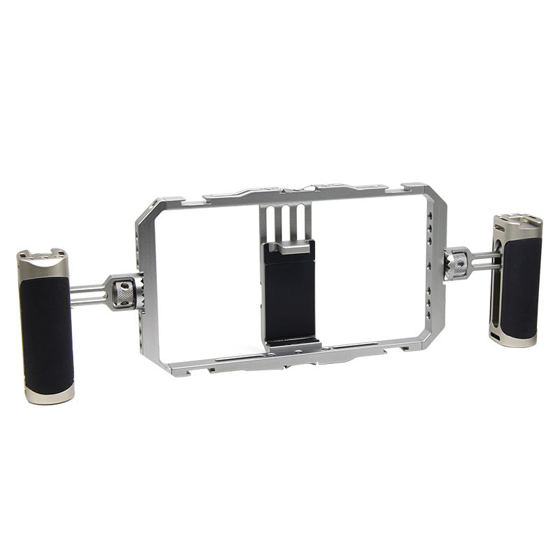 GDX PHN-08 Profesyonel Video Rig Çift Tutacaklı Metal Telefon Kafesi Vlog Ekipmanı