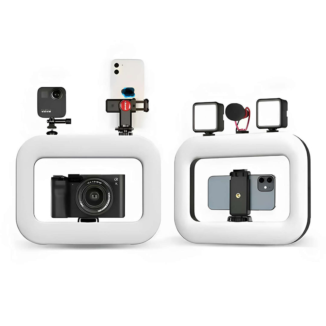 GDX PHN-20W RGB Led Video Işığı Sabitleyici Stabilizatörlü Vlog Rig Telefon Işık Seti