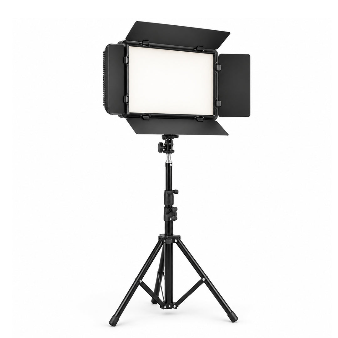 GDX PL700C II 35W 4 Kanat Barndoorlu Bi-Color LED Video Paneli Tekli Set (2700K-6500K, 720 LED, 8 FX Efekt, AC/DC Cift Guclu)