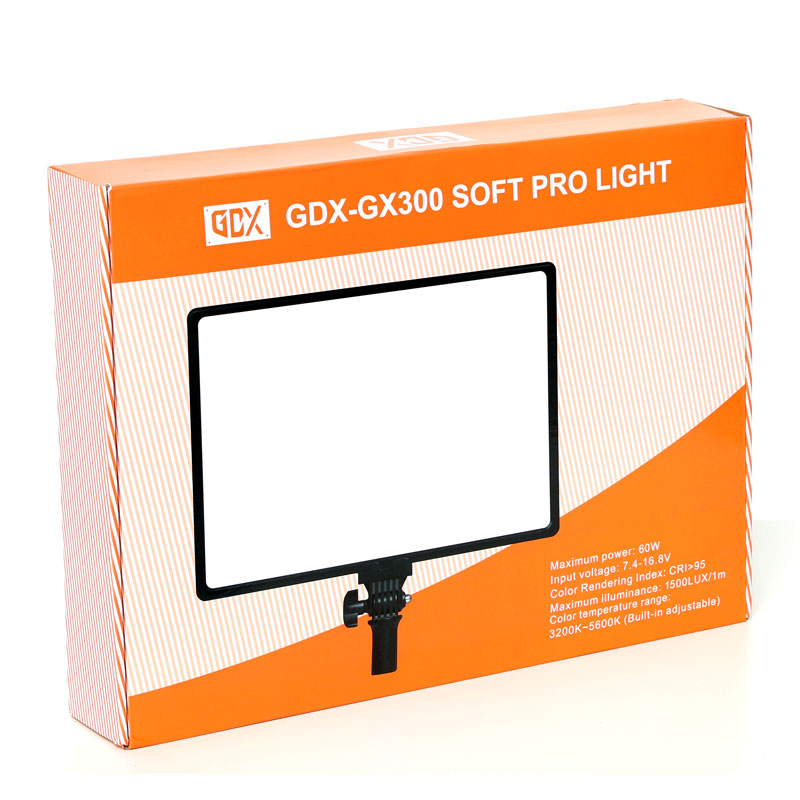 GDX PRO LED GX-300 65W Soft Light Çift Bataryalı Bi-Color Taşınabilir Video Işığı