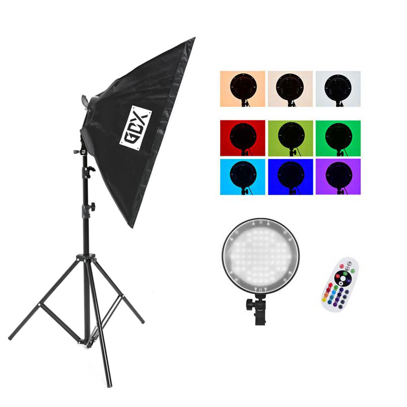 GDX Pro TLB-500 RGB 2'li Çekim Işık Seti 120W Softbox Stüdyo Video Fotoğraf Işığı