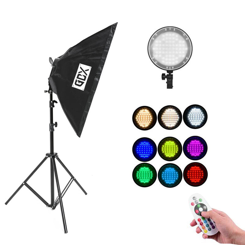 GDX Pro TLB-500 RGB 2'li Çekim Işık Seti 120W Softbox Stüdyo Video Fotoğraf Işığı