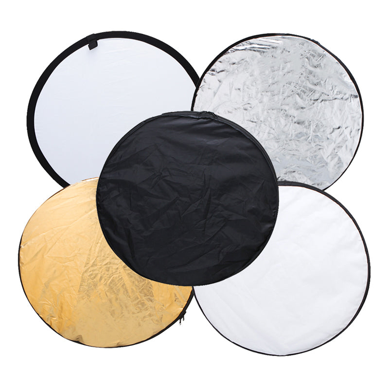 GDX 60 cm 5 in 1 Reflektör Seti Gümüş Altın Beyaz Siyah Difüzör Yansıtıcı Panel