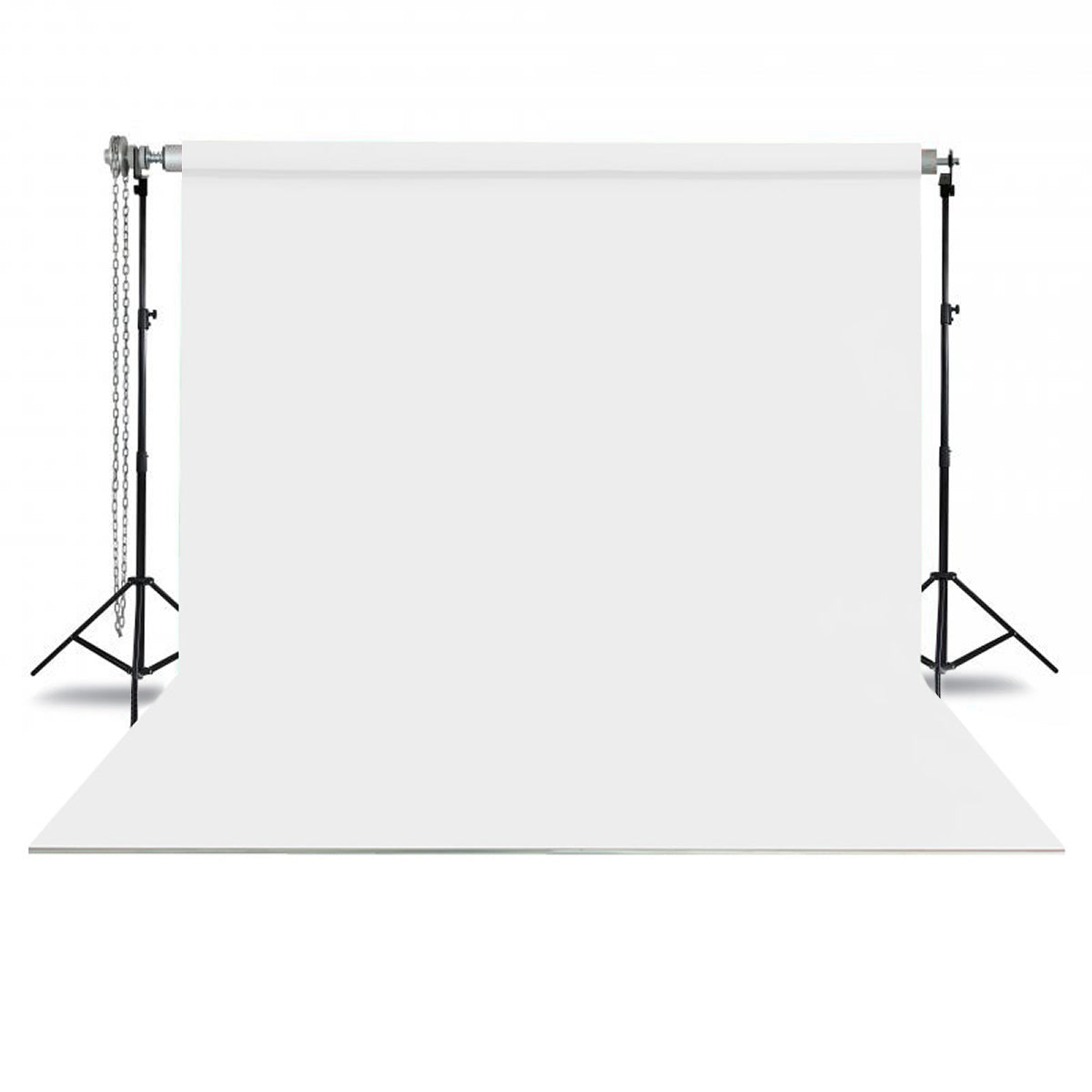GDX Seyyar Beyaz Kumaş Fon Seti 2.70x5.80m Standlı Zincir