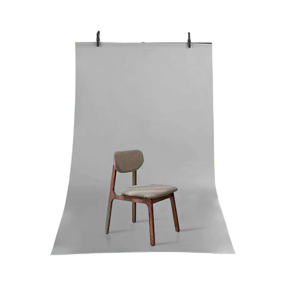GDX Seyyar 120x200cm Gri PVC Fon Perde Seti T-Profil Standlı Mat Gri Ürün Çekim Fon Seti