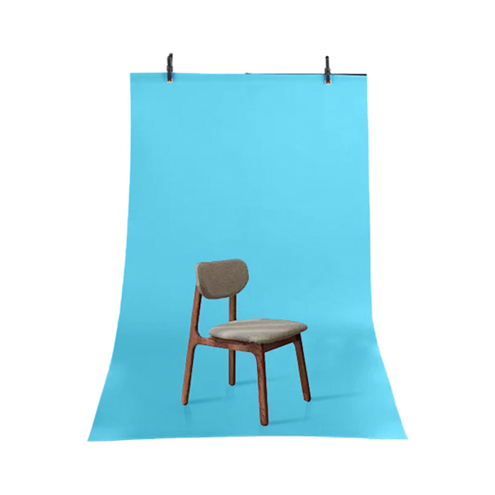 GDX Seyyar 120x200cm Mavi PVC Fon Perde Seti T-Profil Standlı Mat Mavi Ürün Çekim Fon Seti