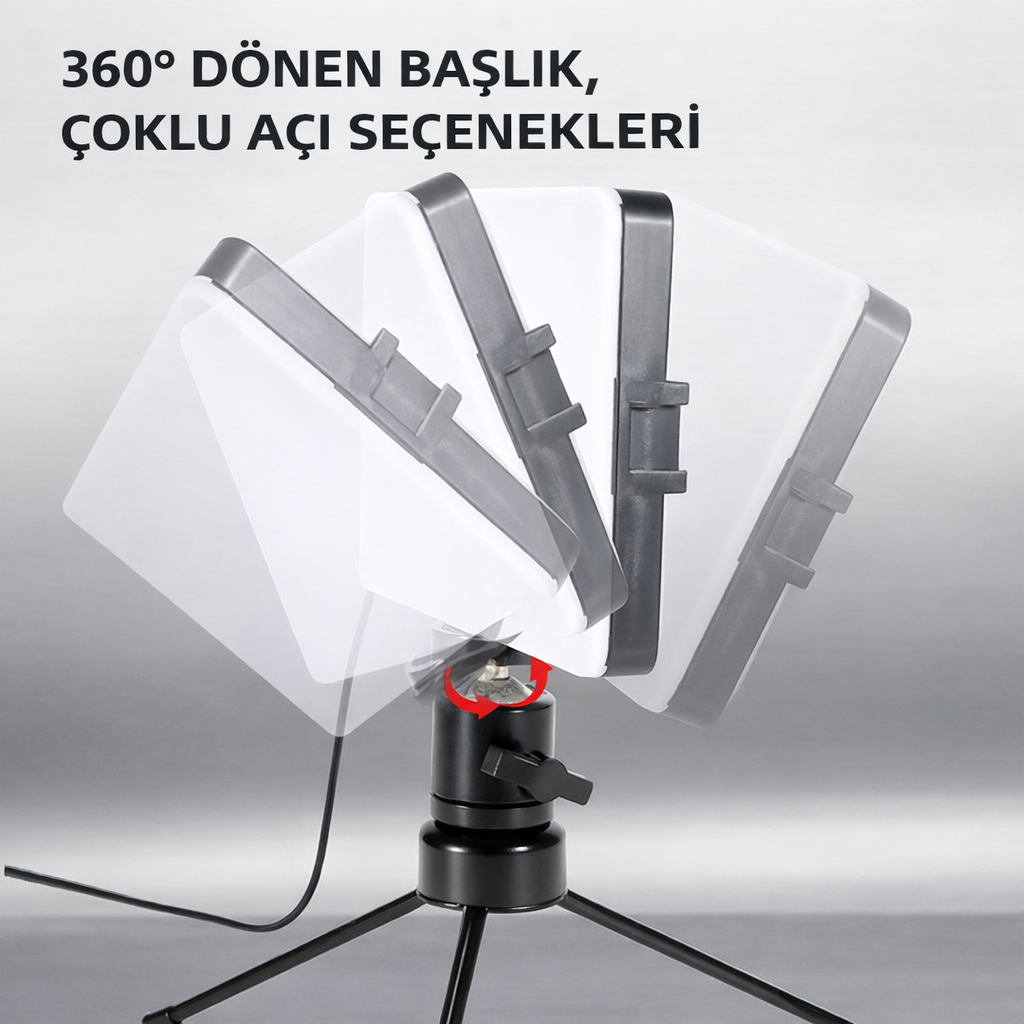 GDX SFT-120C 2'li Bicolor LED Panel Işık Seti Masaüstü Standlı Renkli Filtreli Vlog Yayıncı Işığı