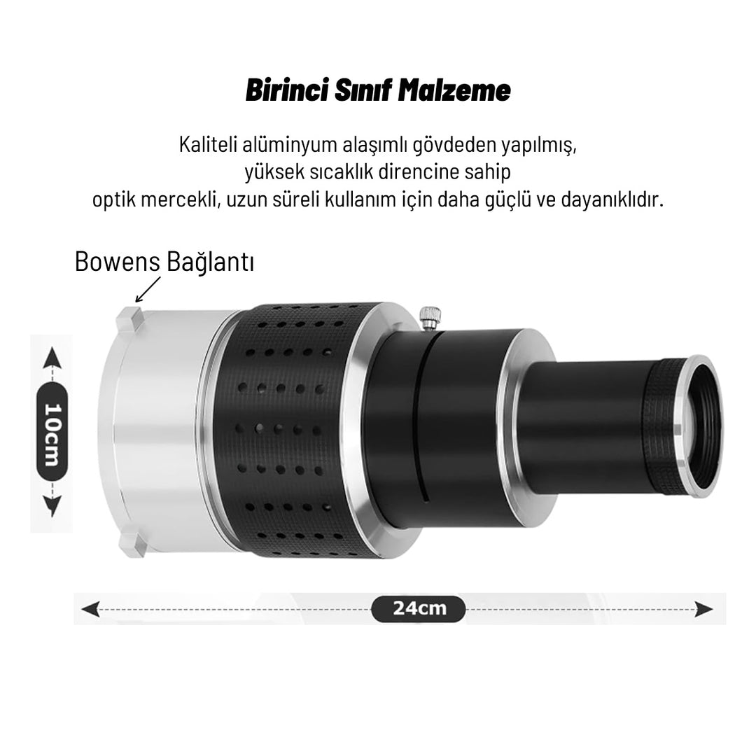 GDX SN-02 120mm Optik Snoot Projeksiyon Kiti Bowens Mount 35 Gobo + 5 Renk Filtresi