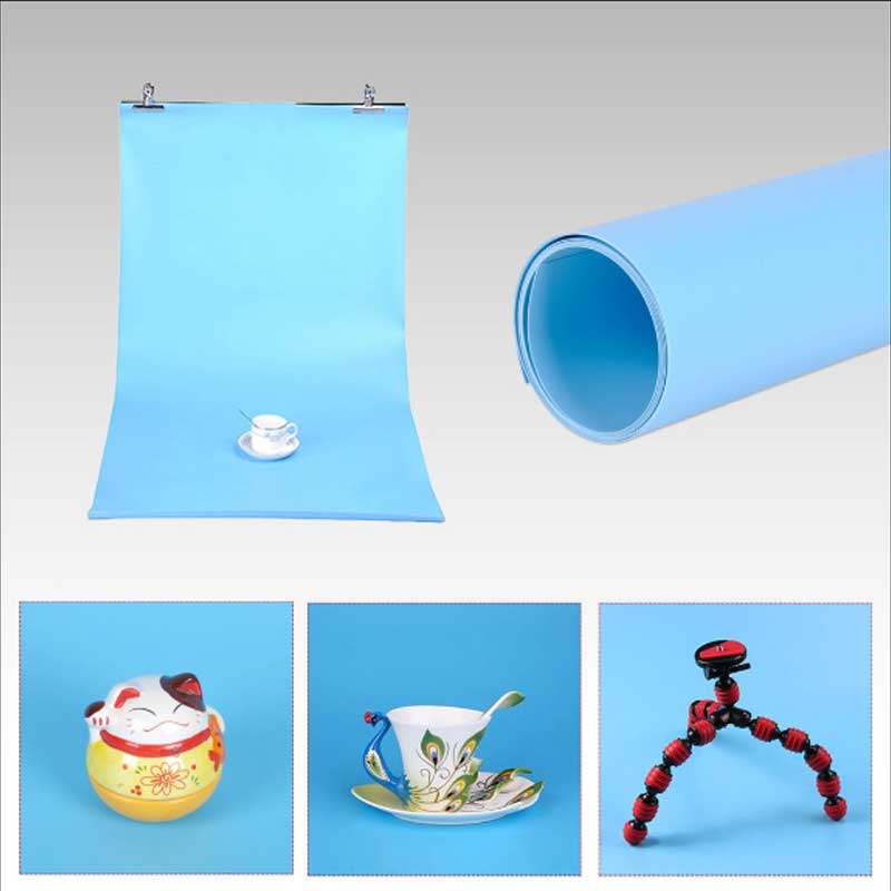 GDX 120x200 cm Mavi PVC Stüdyo Fon Perde Silinebilir Kırışmaz Ürün Çekim Arka Planı