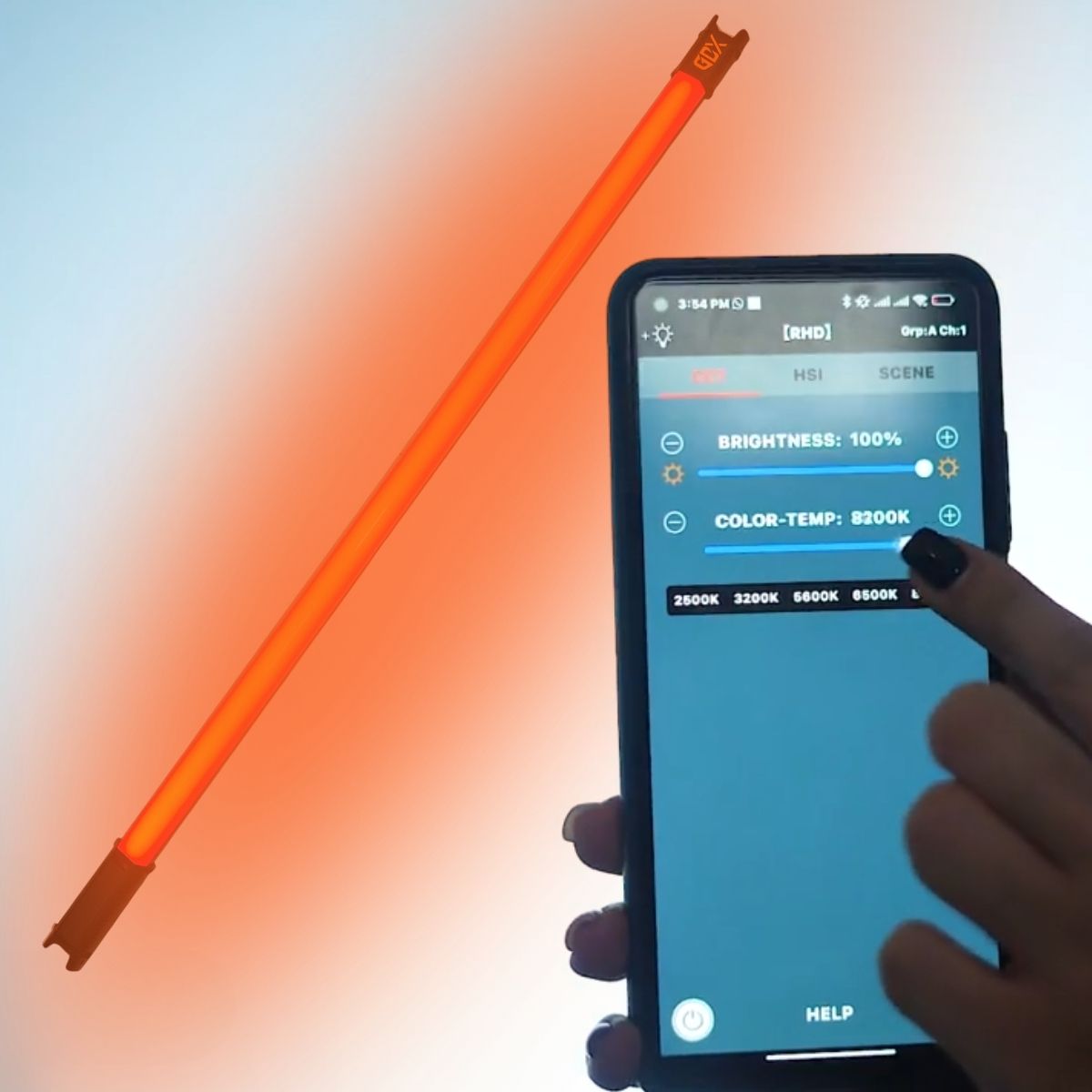 Gdx TB-100 RGB 45W Youtube Canlı Yayın Arka Plan Renkli Dolgu Işığı Led Tüp Işık (Uzunluk: 100 cm)