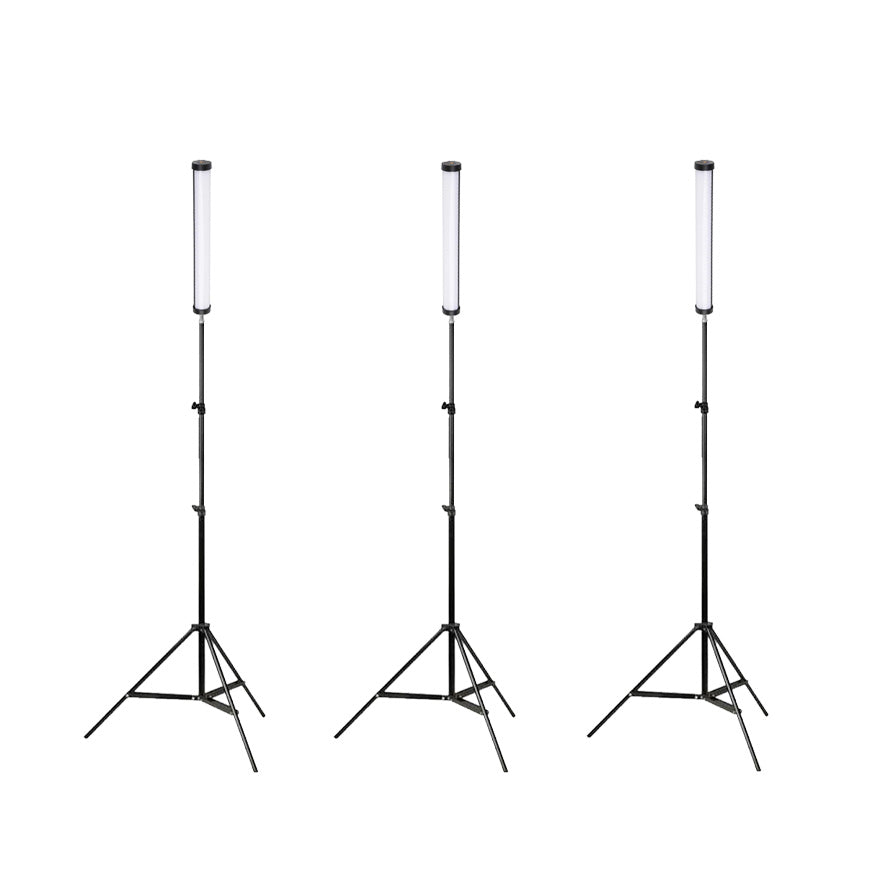 GDX TB-30 RGB 30 cm 3’lü LED Tüp Işık Seti 200 cm Işık Ayağı + BALL-03 Başlık (Full Set)