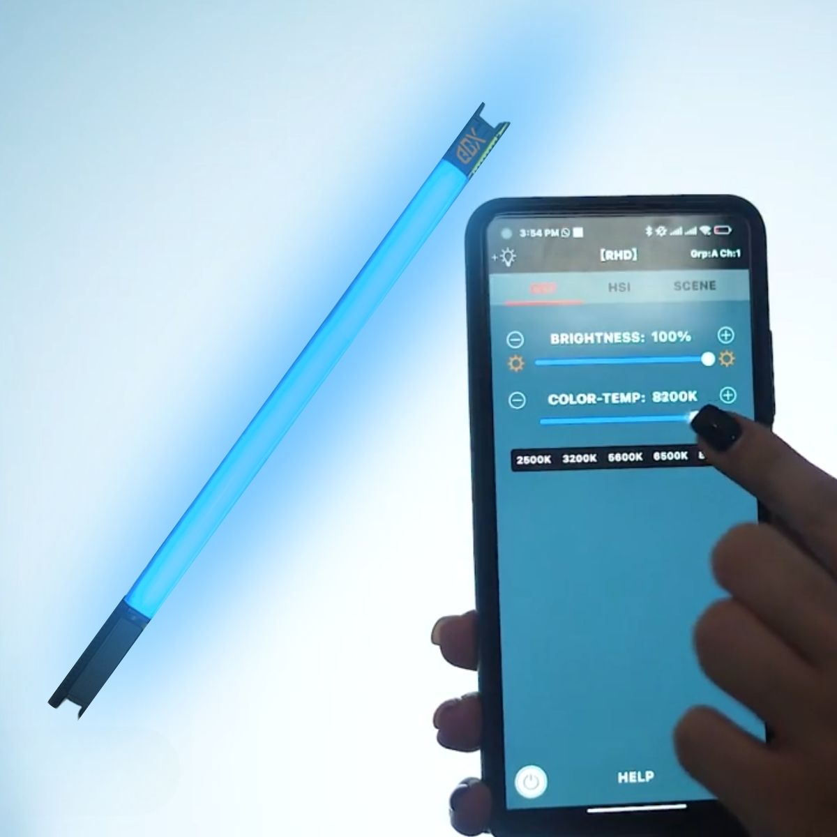 GDX TB-60 RGB 60 cm Tekli Tüp Işık Seti 260 cm Ayaklı YouTube ve Video Çekim Işığı