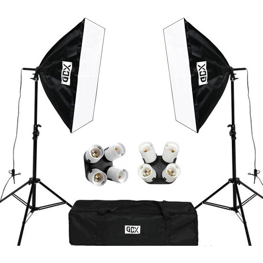 GDX TLB-4 Pro Light 50x70 cm 4 Duylu 2'li Softbox Fotoğraf ve Video Çekim Işık Seti (Lambasız)