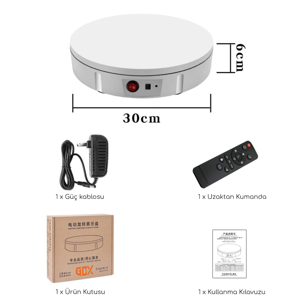 GDX TUTA-30 30 cm Turn Table - Döner Stand - Döner Tabla