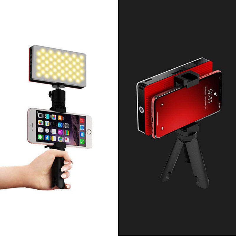 GDX VLOG K2 BiColor LED Video Konferans Işığı Mini Tripod Telefon Tutucu Hotshoe Seti
