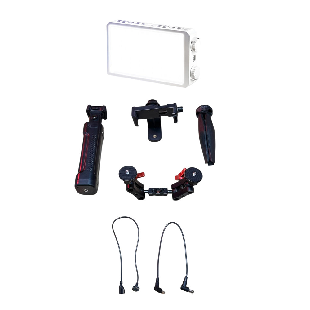 GDX CF-40 Telefon Vlog Seti 40W Bi-Color LED Işık El Tipi Powerbank Tripod Batarya