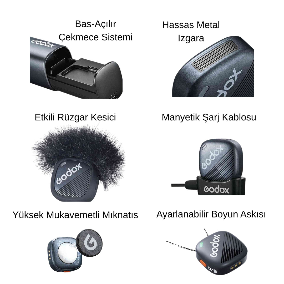Godox Cube-SL İkili Kablosuz Mikrofon Kit 2 (Lighting)