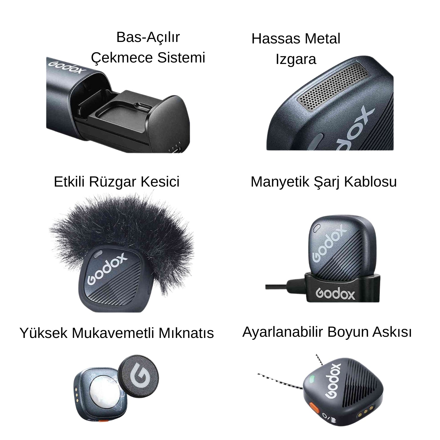 Godox Cube-SL İkili Kablosuz Mikrofon Kit 2 (Lighting)