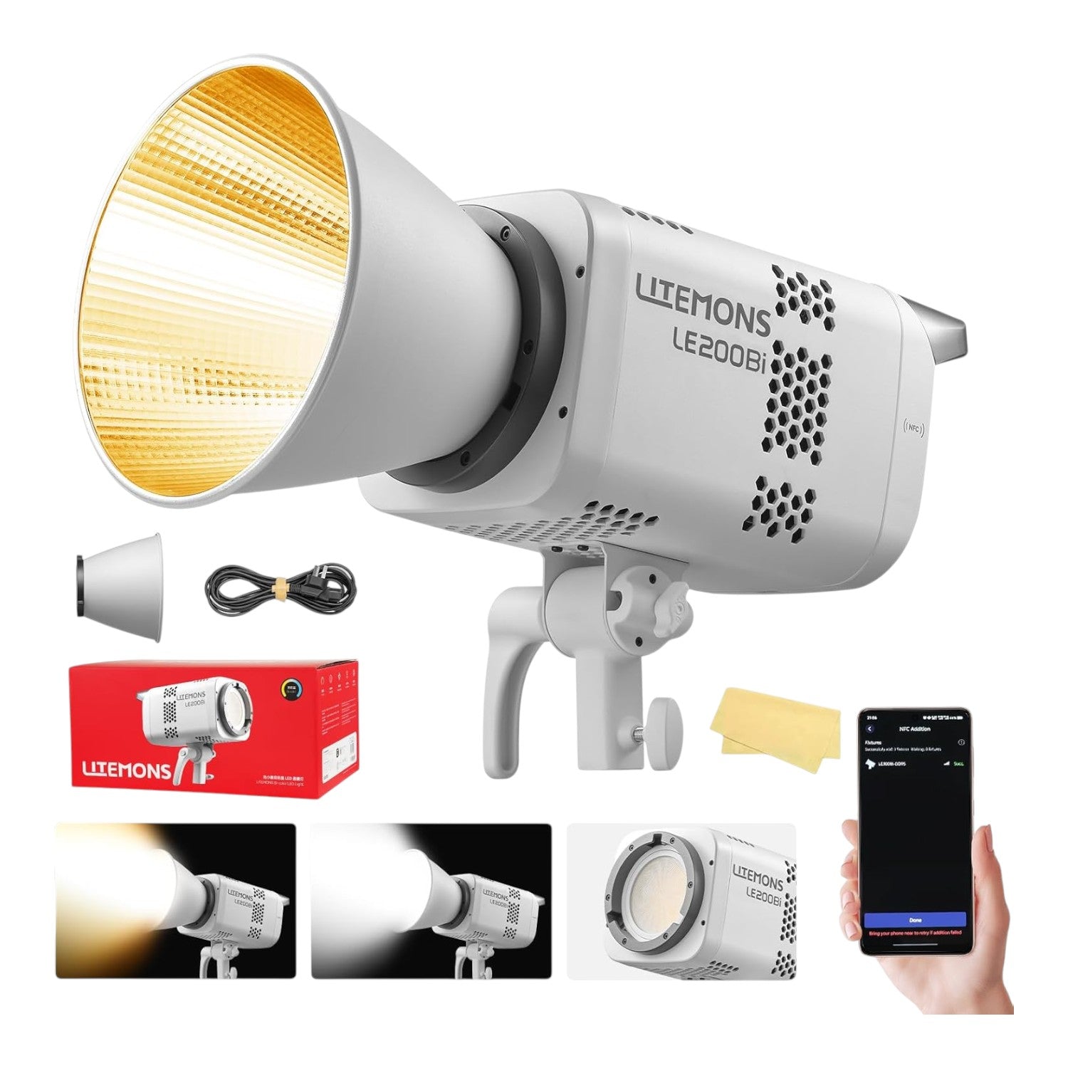Godox LE200Bi Tekli Işık Seti – 220W Bicolor Video LED Aydınlatma Kiti (Softbox + 260cm Tripod)