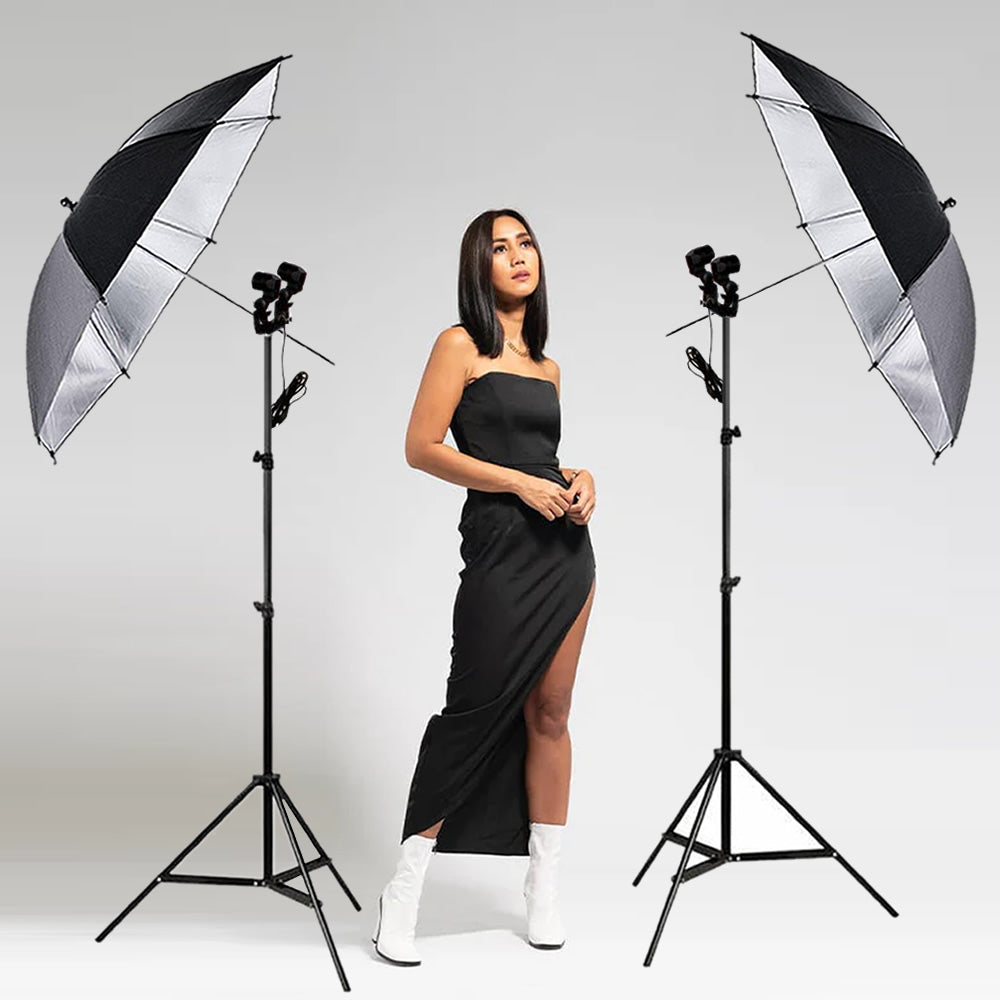 Godox UB-002 40inç 101cm Gümüş Şemsiye Çift Duylu İkili Set Bundle