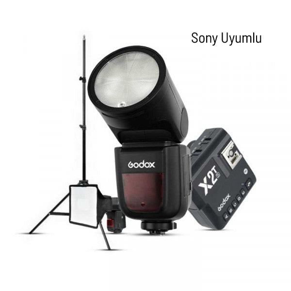 Godox V1 Sony Flaş Full Set (Flaş, Tetikleyici, Softbox, Tripod)