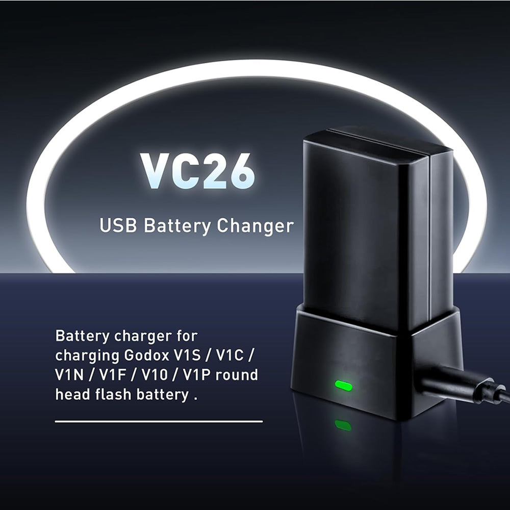 Godox VC26 USB Şarj Aleti (V1, V860III, AD100Pro, MF-R76)