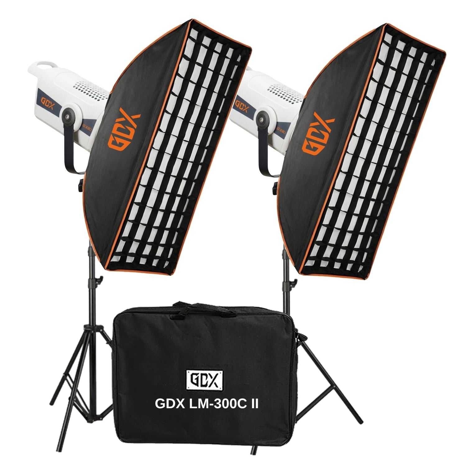 GDX LM-300C II 600W Bi-Color İkili COB LED Fotoğraf ve Video Işık Seti 2700K-6500K Softbox Ayaklı Çantalı Full Set