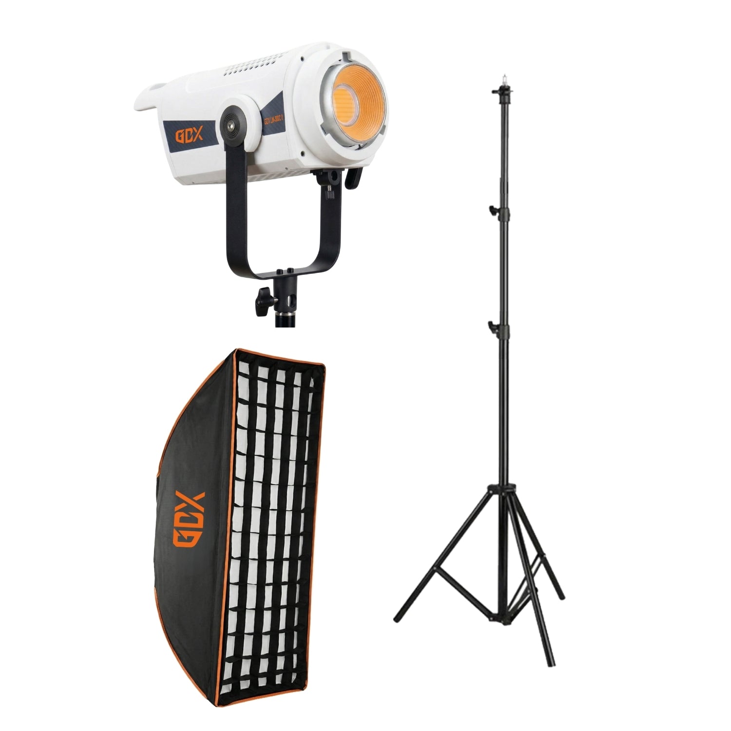 GDX LM-300C II 300W Bi-Color COB LED Fotoğraf ve Video Işık Seti 2700K-6500K One-Tick Softbox 260cm Ayaklı Tekli Tam Set