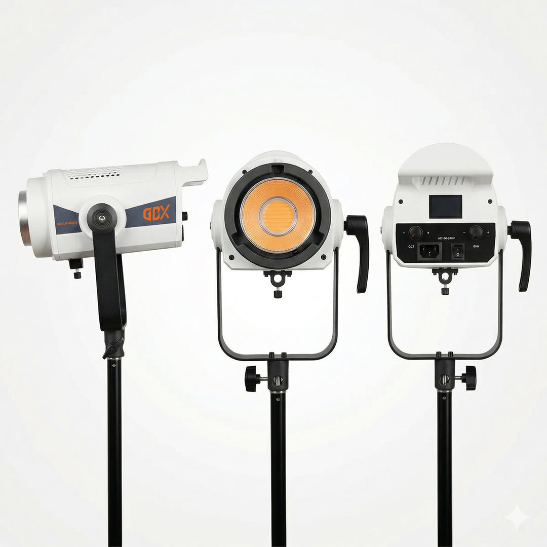 GDX LM-300C II 300W Bi-Color COB LED Fotoğraf ve Video Işık Seti 2700K-6500K One-Tick Softbox 260cm Ayaklı Tekli Tam Set