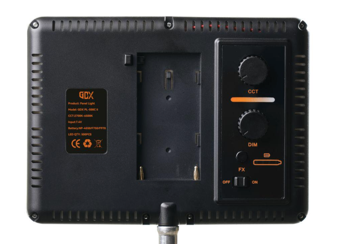 GDX PL500C II Tekli Set Bi-Color Tasinabilir LED Video Panel Isigi (2700K-6500K, 500 LED, 8 FX Sahne Efekti, DC ve Batarya Destekli)