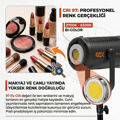 GDX EL-300C II 300W Bi-Color LED Fotoğraf ve Video Işığı 2700K-6500K Profesyonel Bowens Mount Sürekli Işık