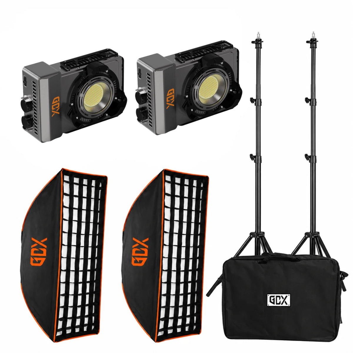 GDX ML-200C II İkili 200W Taşınabilir Bi-Color COB LED Video Işığı Kiti