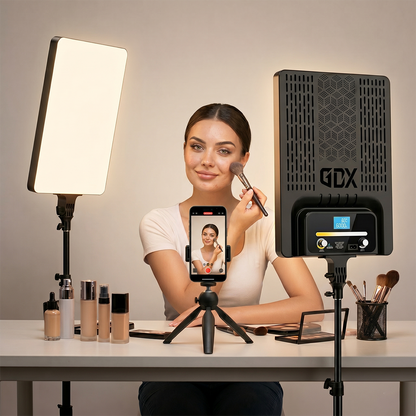 GDX P300TS 80W BiColor 2'li LED Panel Işık Seti YouTube Röportaj ve Stüdyo Video Işığı