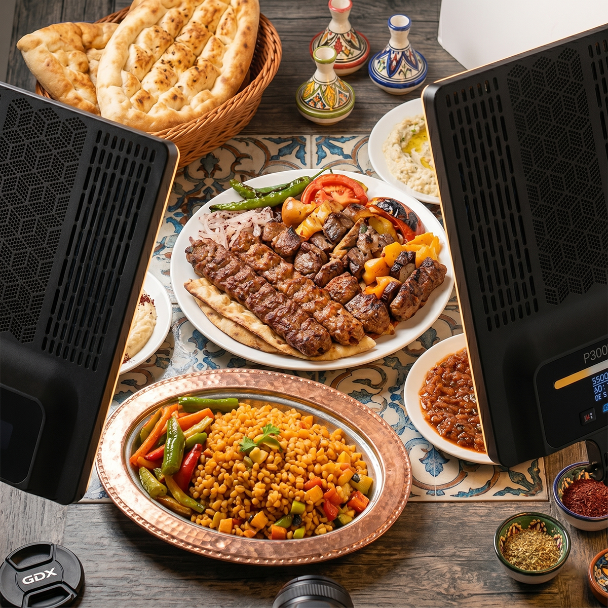 GDX P300TS 80W BiColor 2'li LED Panel Işık Seti YouTube Röportaj ve Stüdyo Video Işığı